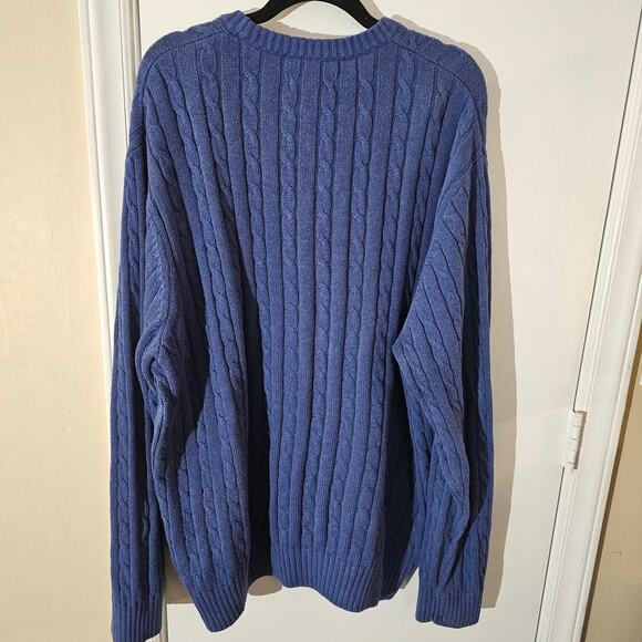 Saddlebred Cable Knit Crew Neck Sweater Sz XL Preppy Capsule Classic Cotton - Picture 5 of 7